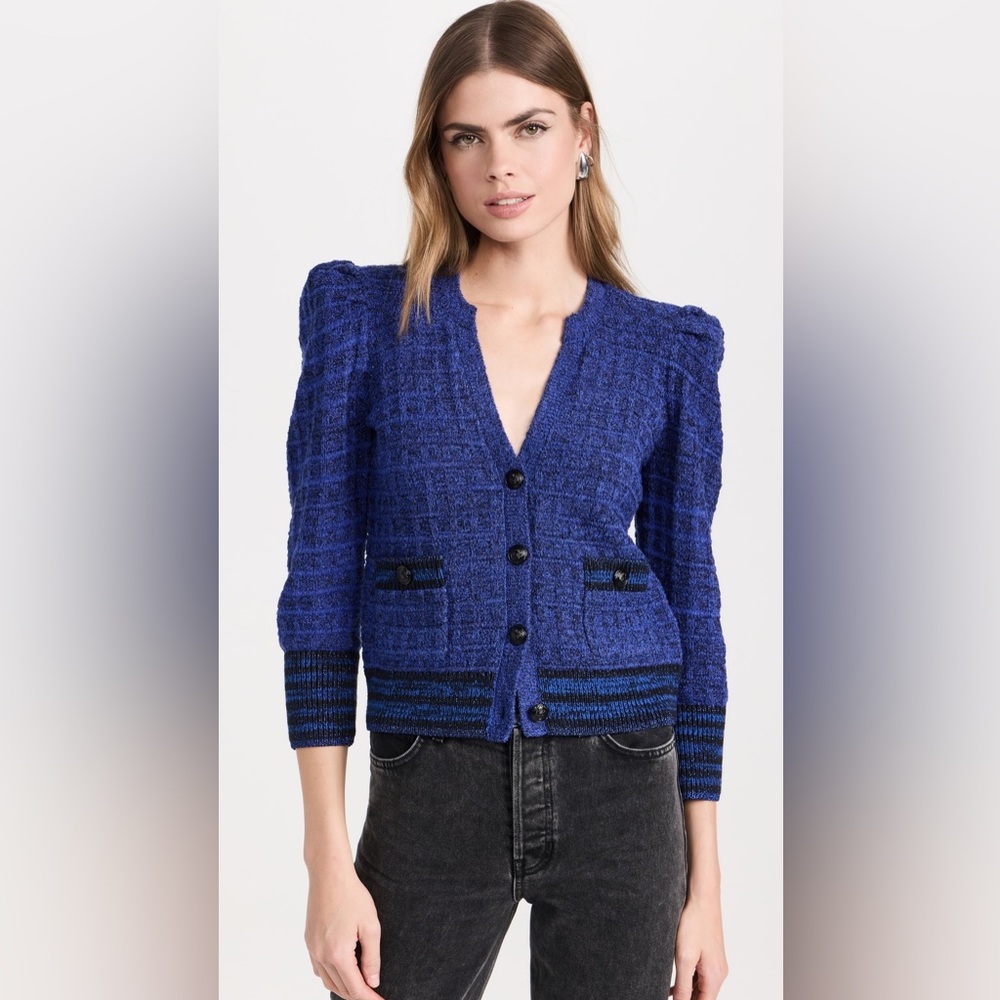 NWT L'agence Jenni Waffle Stitch Cardigan
